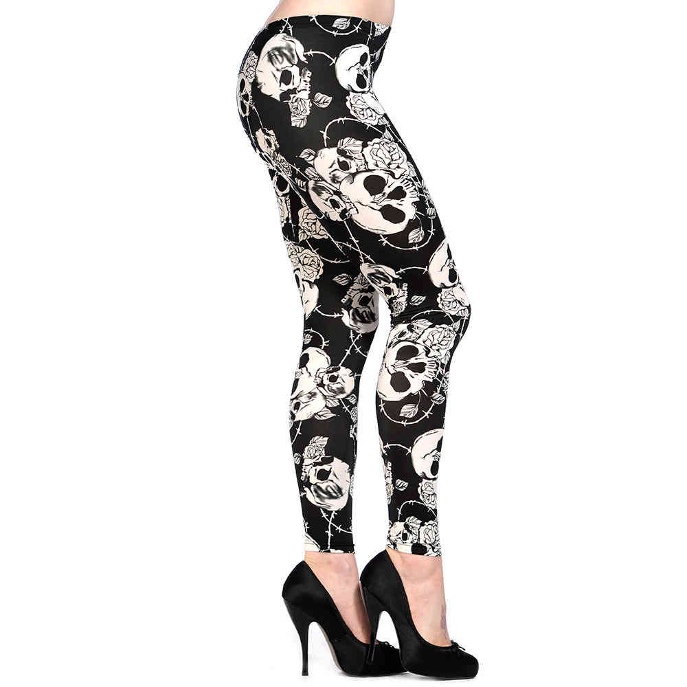 Banned - These stylish Legging - Halloween - Zwart/Wit